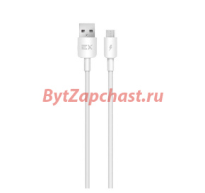 Дата-кабель/Exployd/USB - microUSB/круглый/силикон/белый/0.25М/2.4A/Easy/EX-K-1388